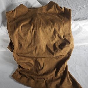 Bershka Brown Faux Suede Tank Top
